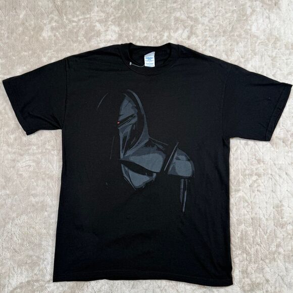 Retro Y2K M&O Knits Men Large Battlestar Galactica Cylon Black T-shirt - Picture 1 of 7
